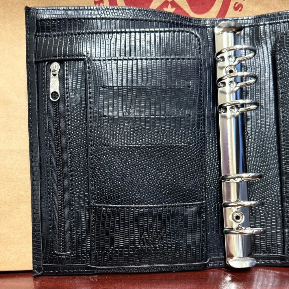 Elegant Black Textured A6 Binder perfect for cash stuffing